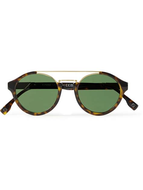 fendi sunglasses round tortoiseshell frame